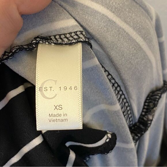 Est 1946 Black & White Striped Jumpsuit unitard cold shoulder long sleeve-xs - Picture 11 of 15